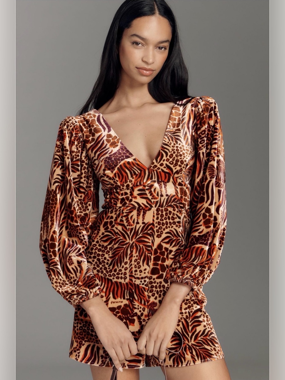 Farm Rio x Anthropologie Long-Sleeve Printed Romper NWT Size XS